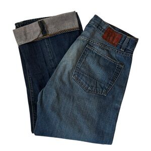 VTG Y2K Polo Ralph Lauren Thompson Loose Fit Jean Dark Blue Fade Selvedge 33x33